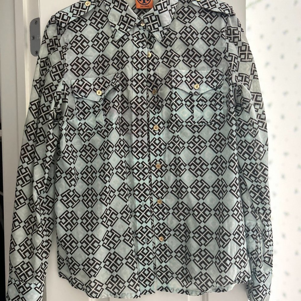 Tory Burch Logo Button Down Women's Shirt